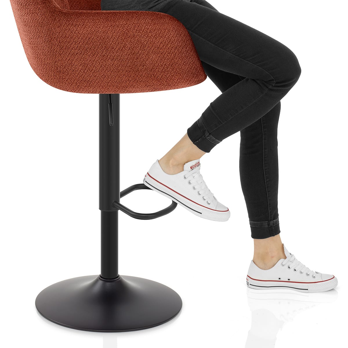 Matteo Bar Stool Rust Fabric Frame Image