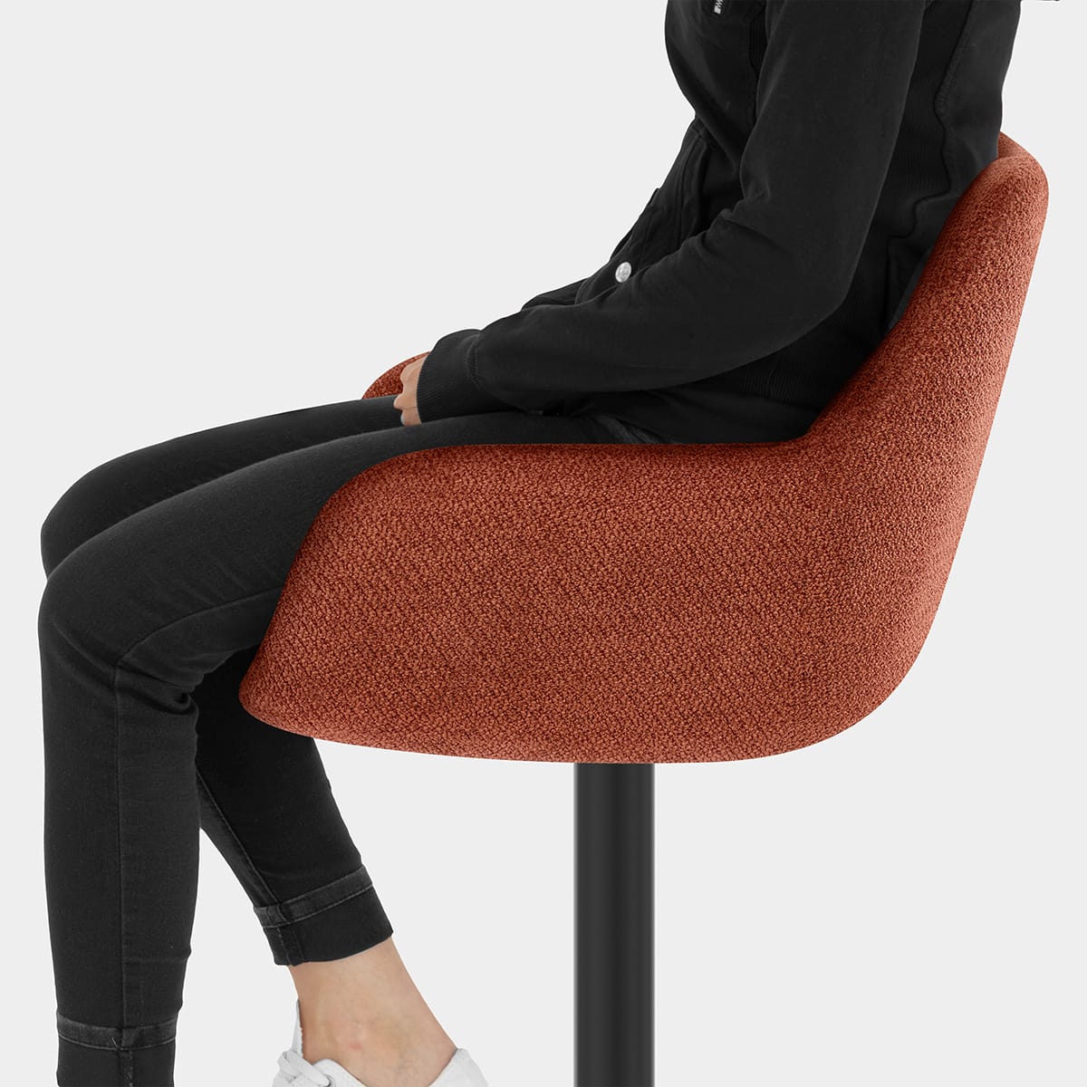 Matteo Bar Stool Rust Fabric Seat Image