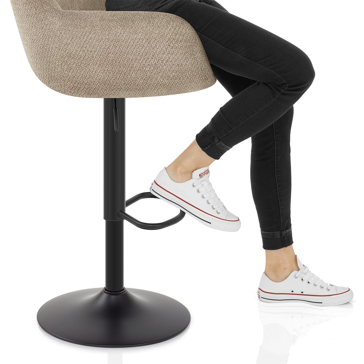 Matteo Bar Stool Tweed Fabric Frame Image