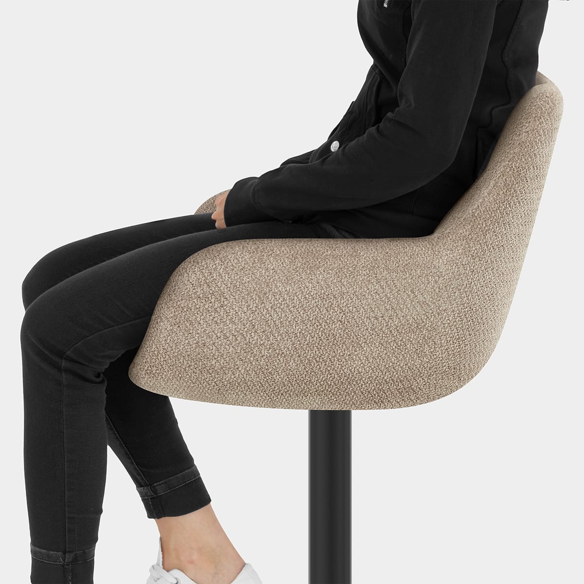 Matteo Bar Stool Tweed Fabric Seat Image