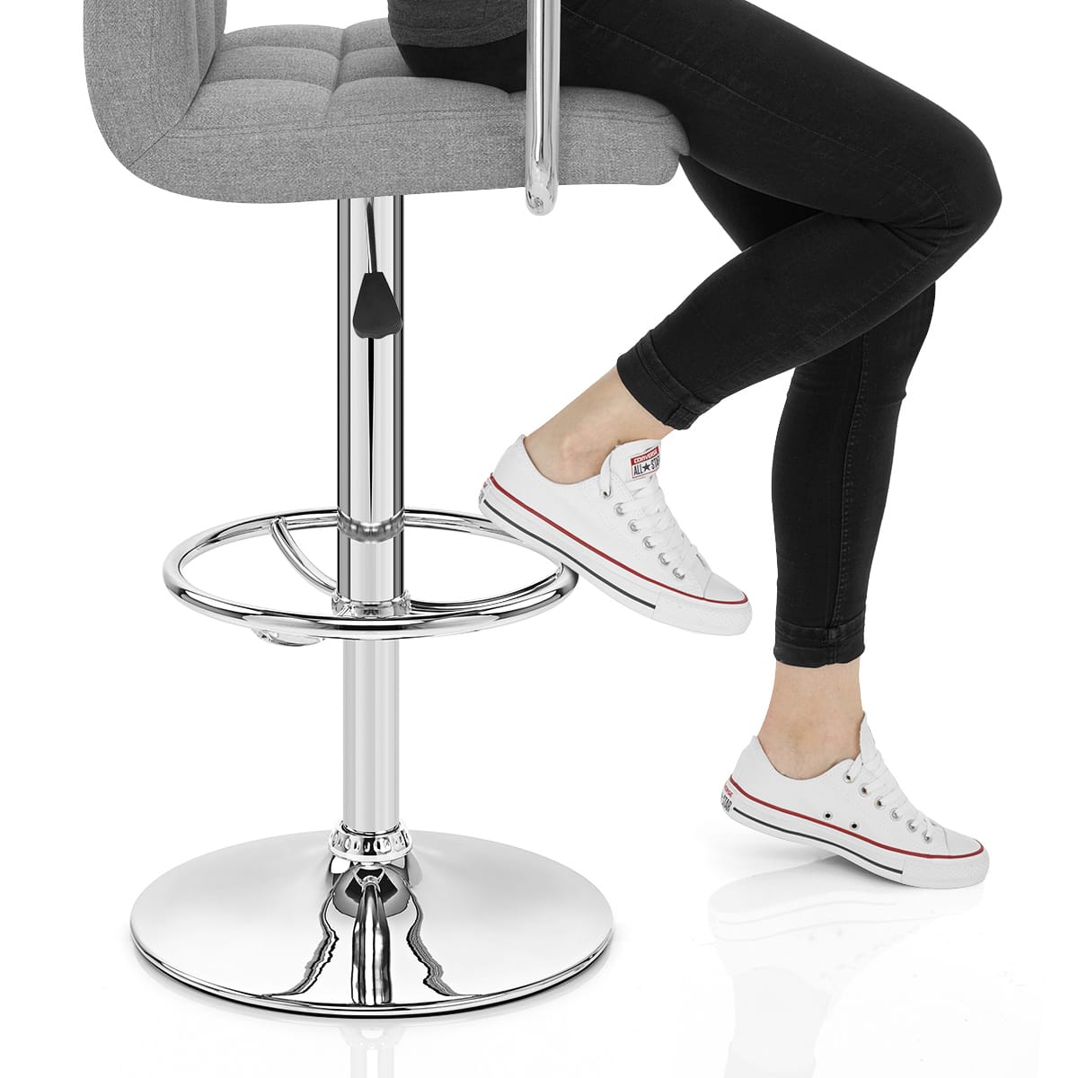 Maze Bar Stool Grey Fabric Frame Image