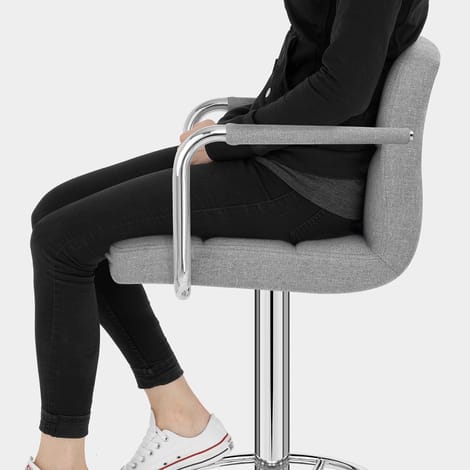 Maze Bar Stool Grey Fabric Seat Image