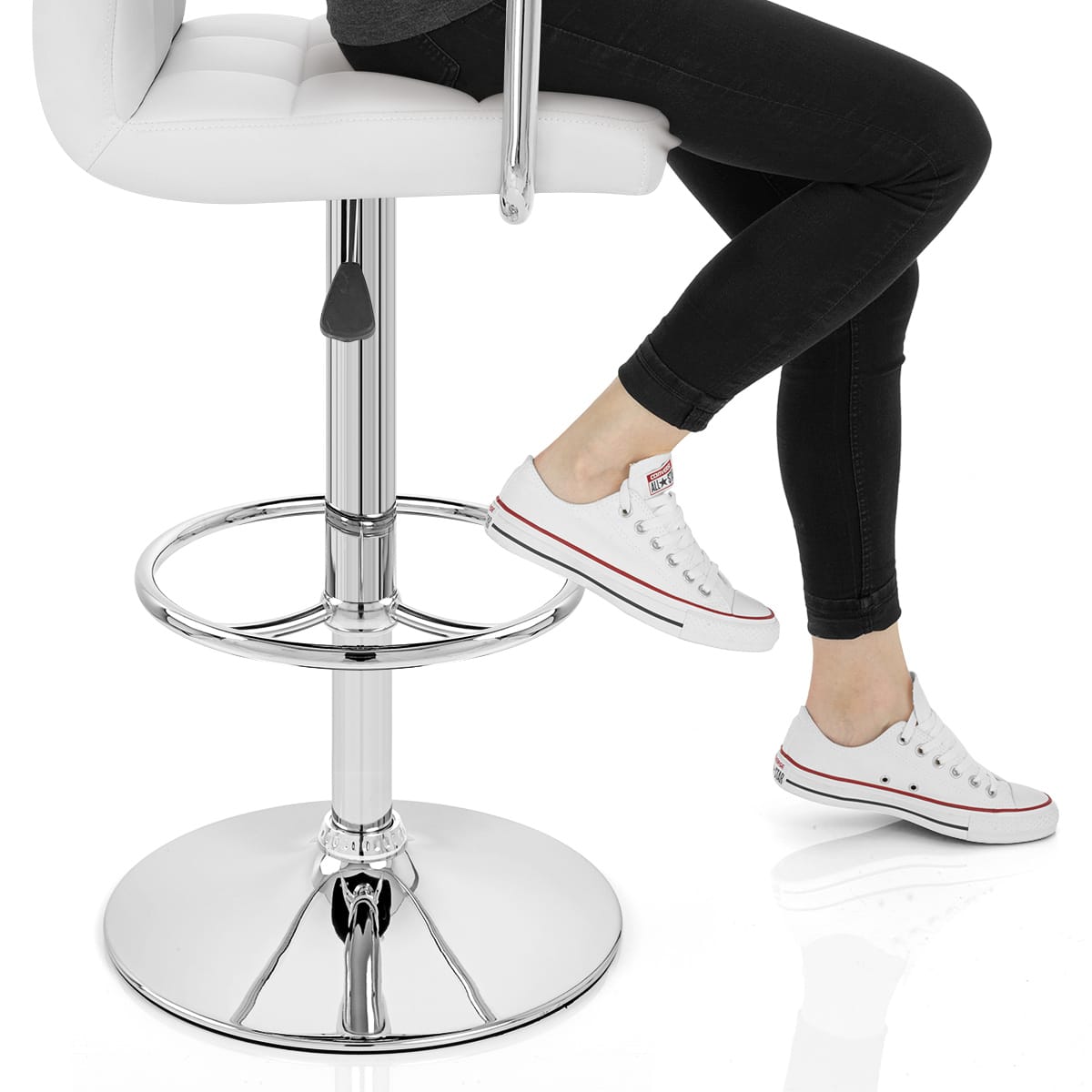 Maze Bar Stool White Frame Image