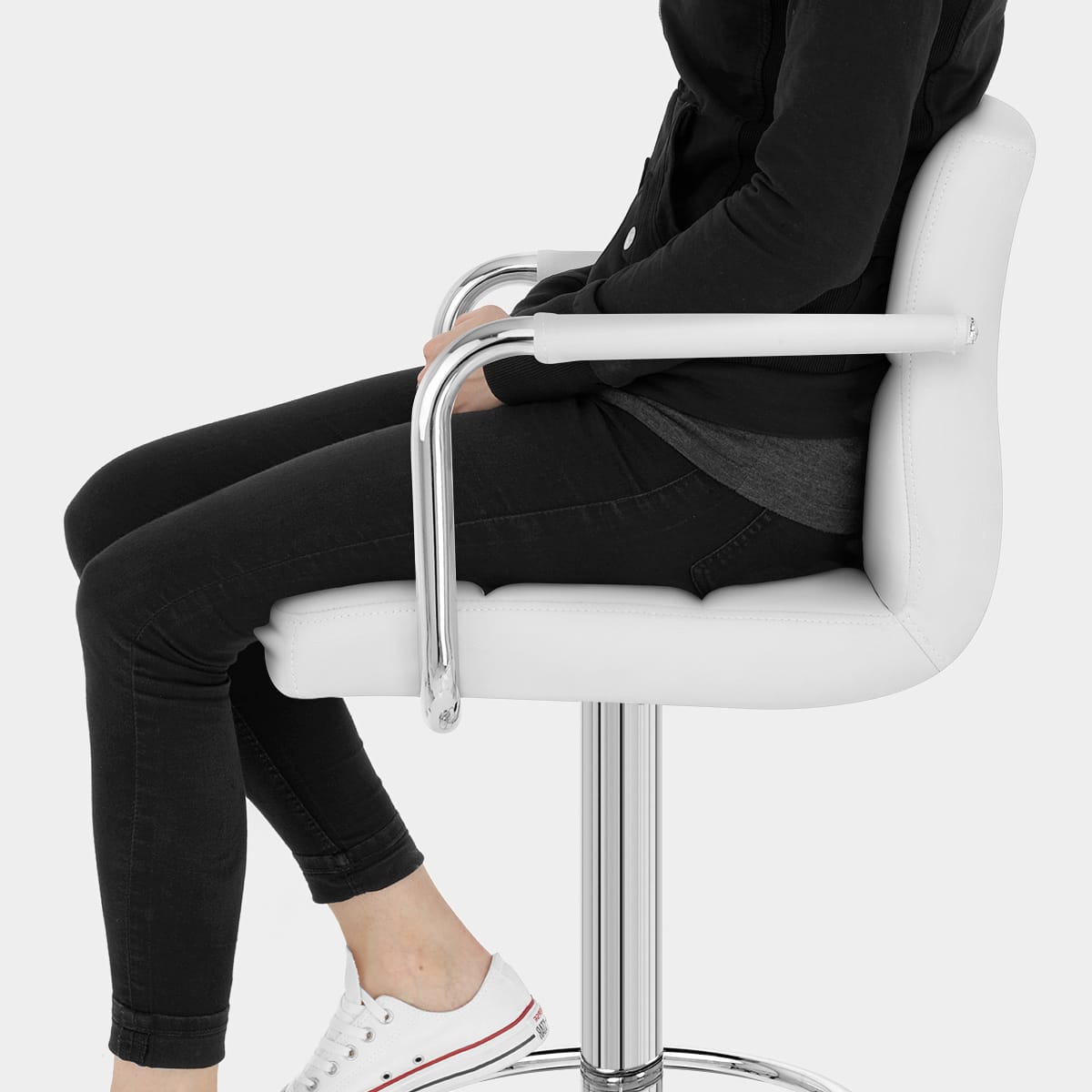 Maze Bar Stool White Seat Image