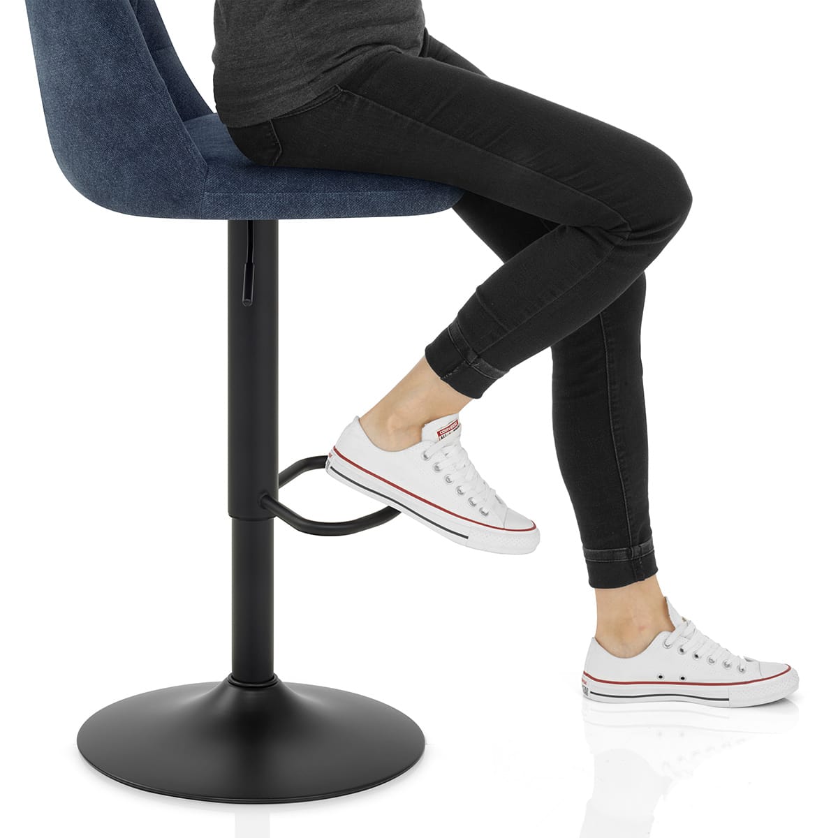 Mechu Bar Stool Blue Velvet Frame Image