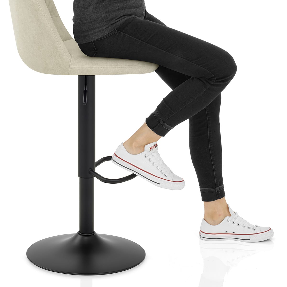 Mechu Bar Stool Cream Velvet Frame Image