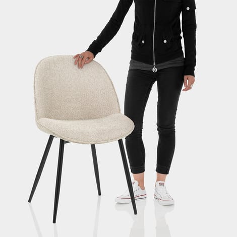 Mia Dining Chair Cream Fabric Features Image