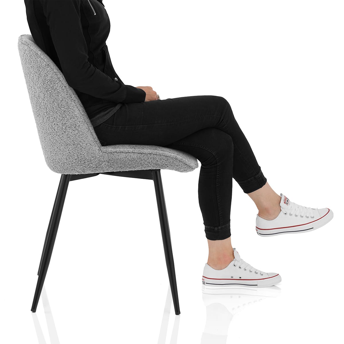 Mia Dining Chair Grey Fabric Frame Image