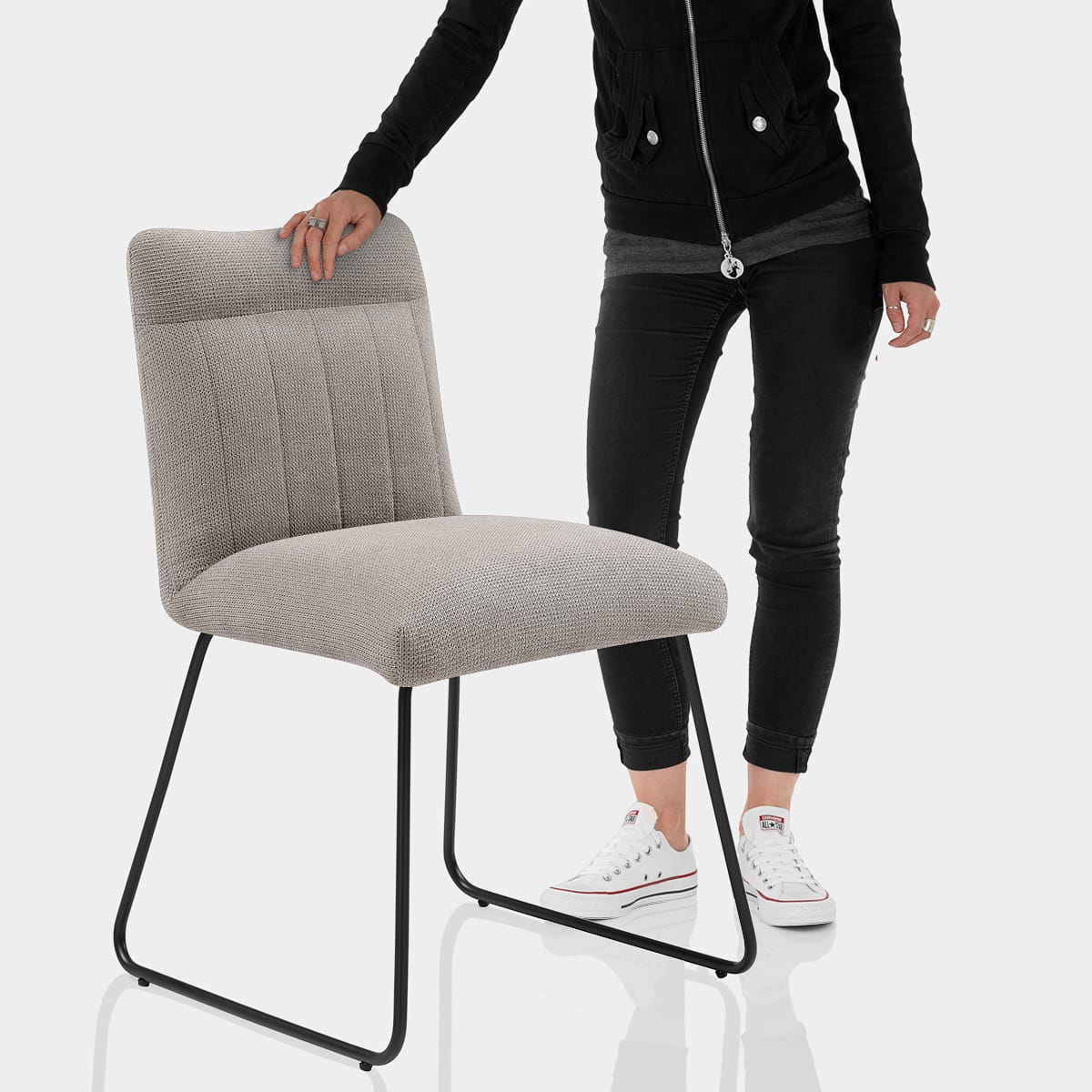 Milo Dining Chair Tweed Fabric Features Image