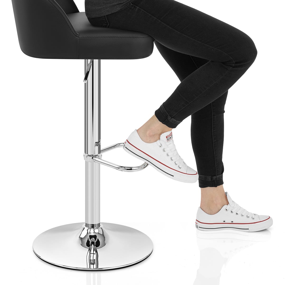 Mimi Chrome Stool Black Frame Image