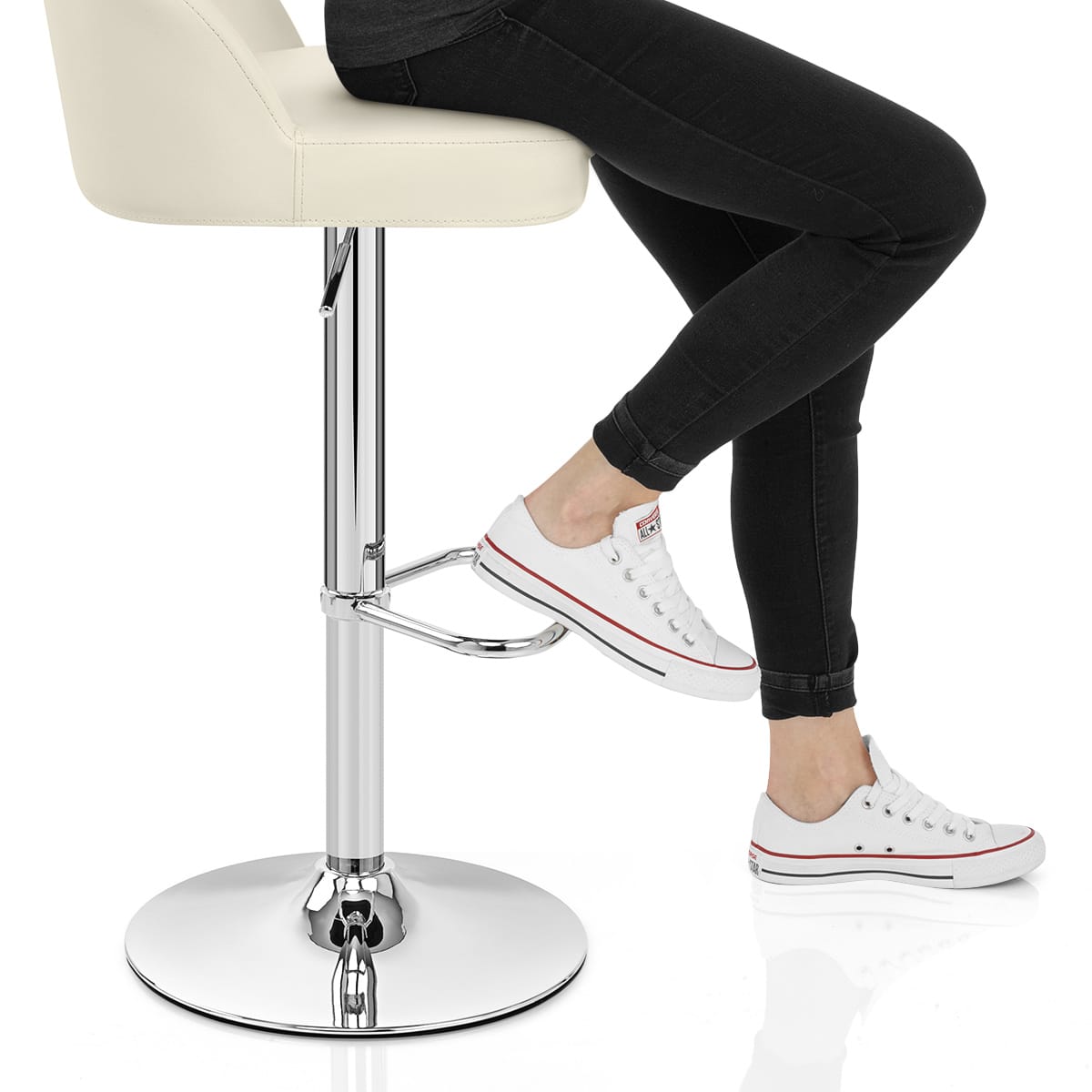 Mimi Chrome Stool Cream Frame Image