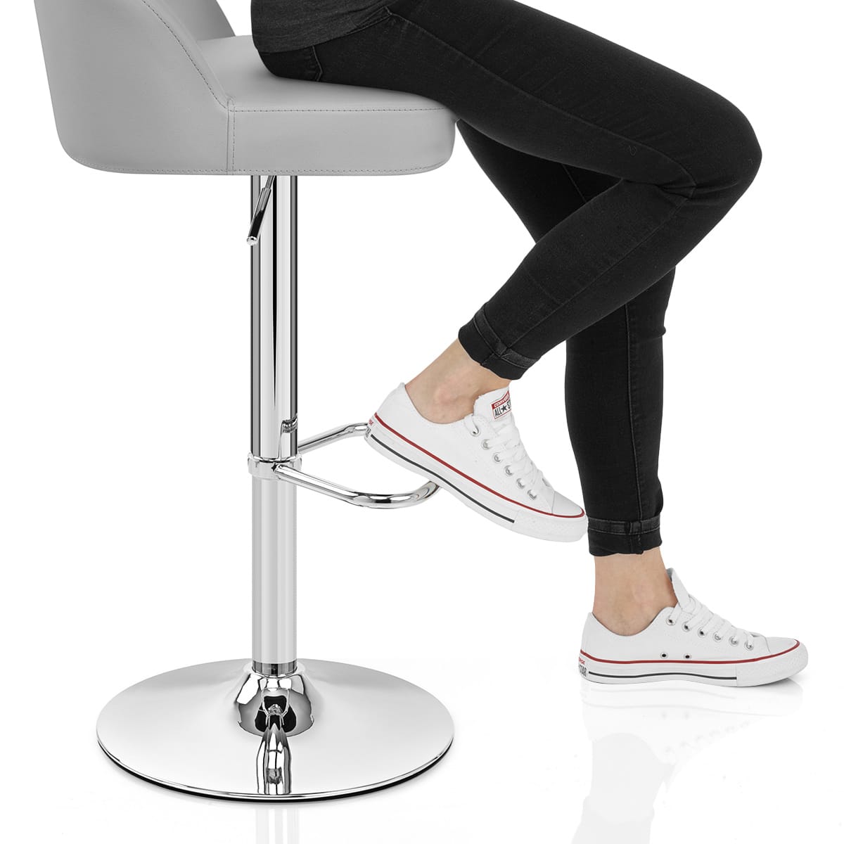 Mimi Chrome Stool Grey Frame Image