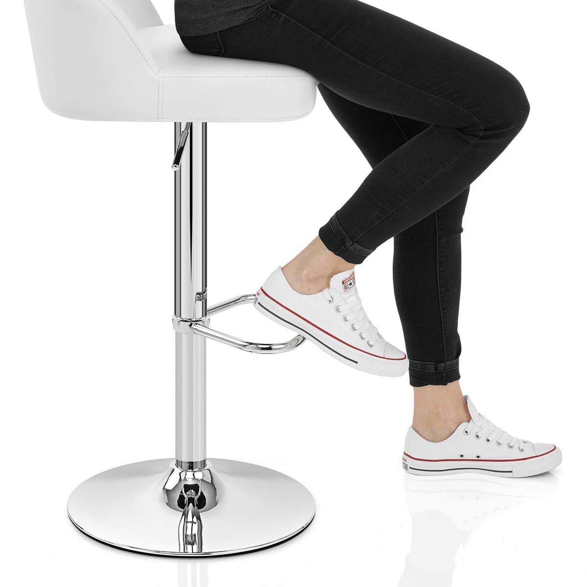 Mimi Chrome Stool White Frame Image