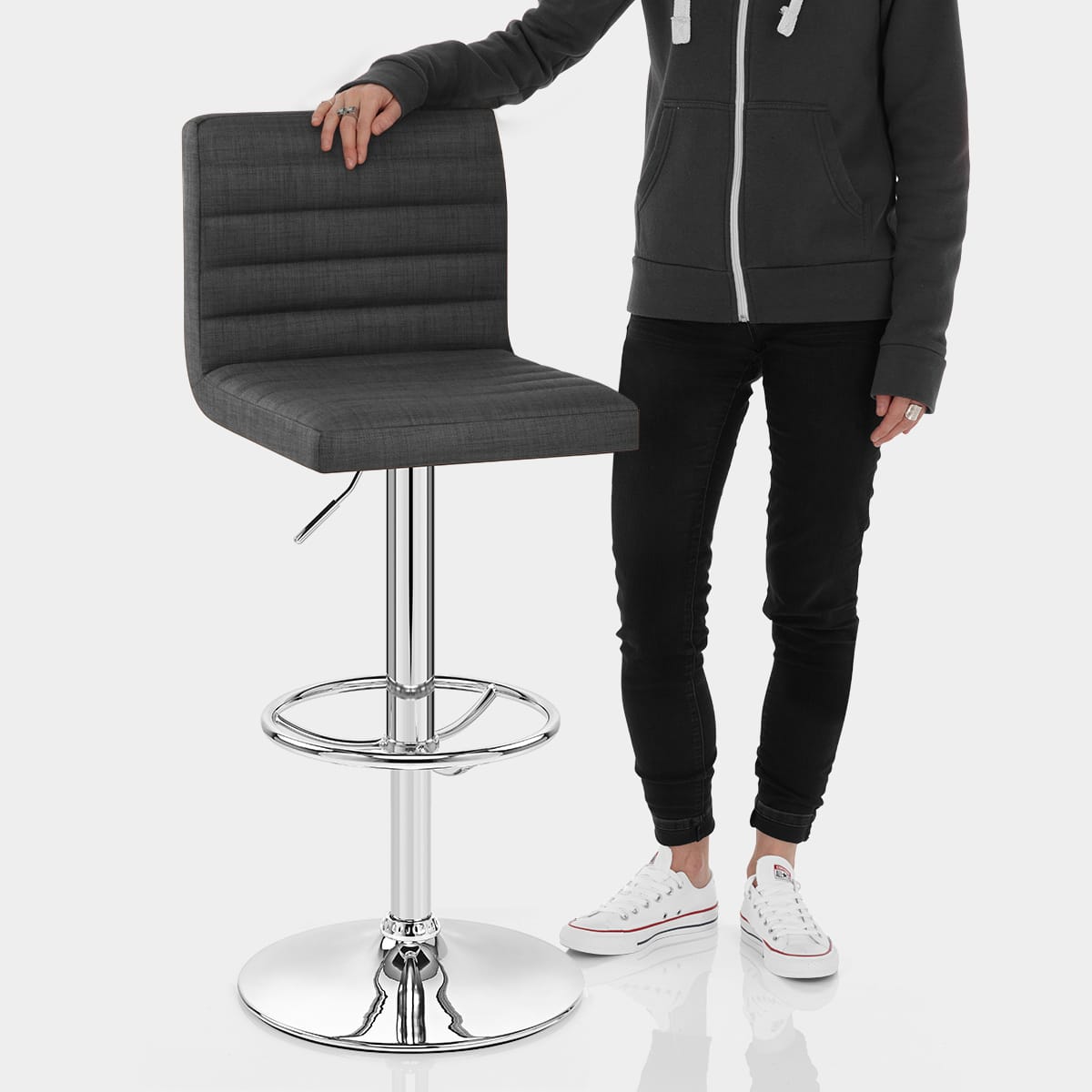 Mint Bar Stool Charcoal Fabric Features Image