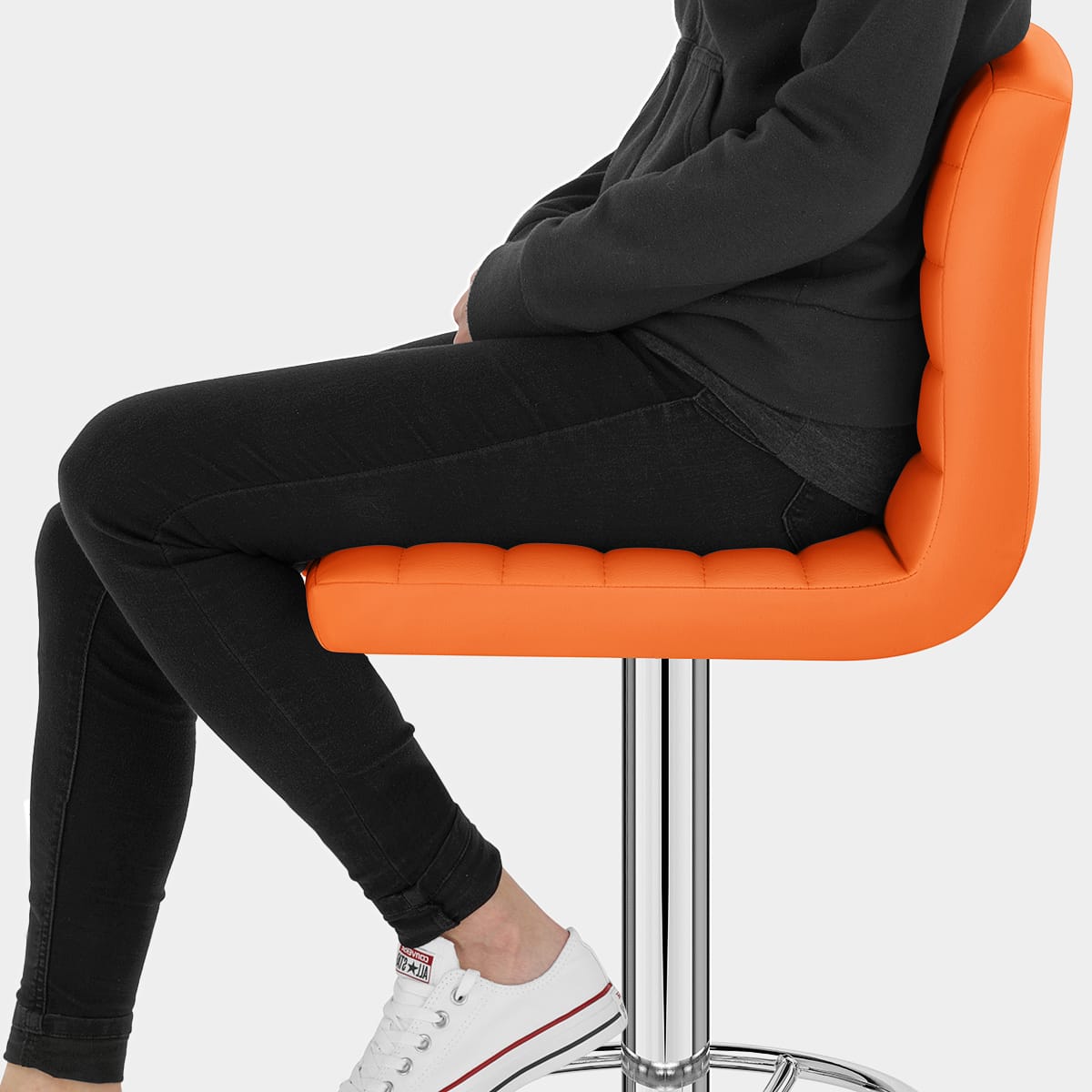 Mint Bar Stool Orange Seat Image