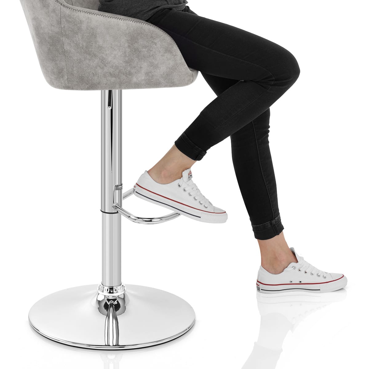 Modena Bar Stool Antique Light Grey Frame Image