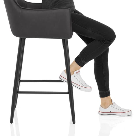 Montana Bar Stool Antique Dark Grey Frame Image