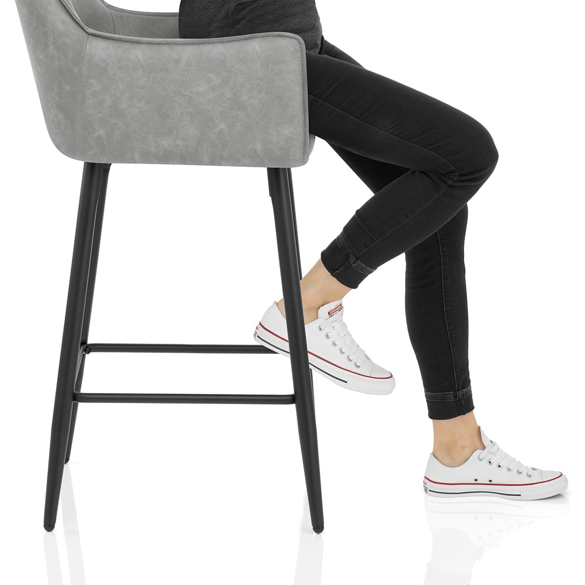 Montana Bar Stool Antique Light Grey Frame Image