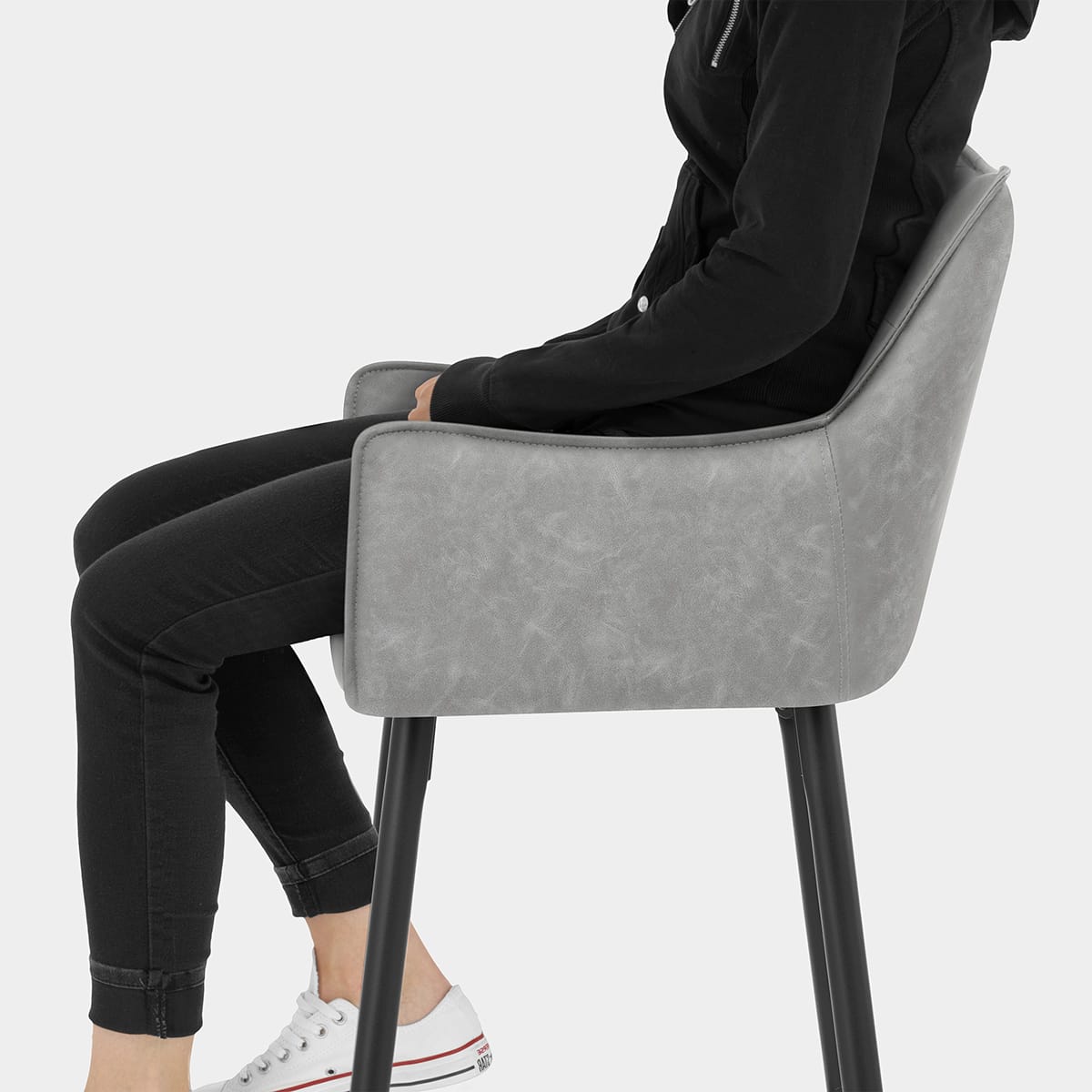 Montana Bar Stool Antique Light Grey Seat Image