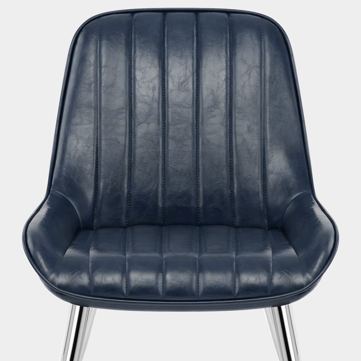 Mustang Chrome  Chair Antique Blue Seat Image