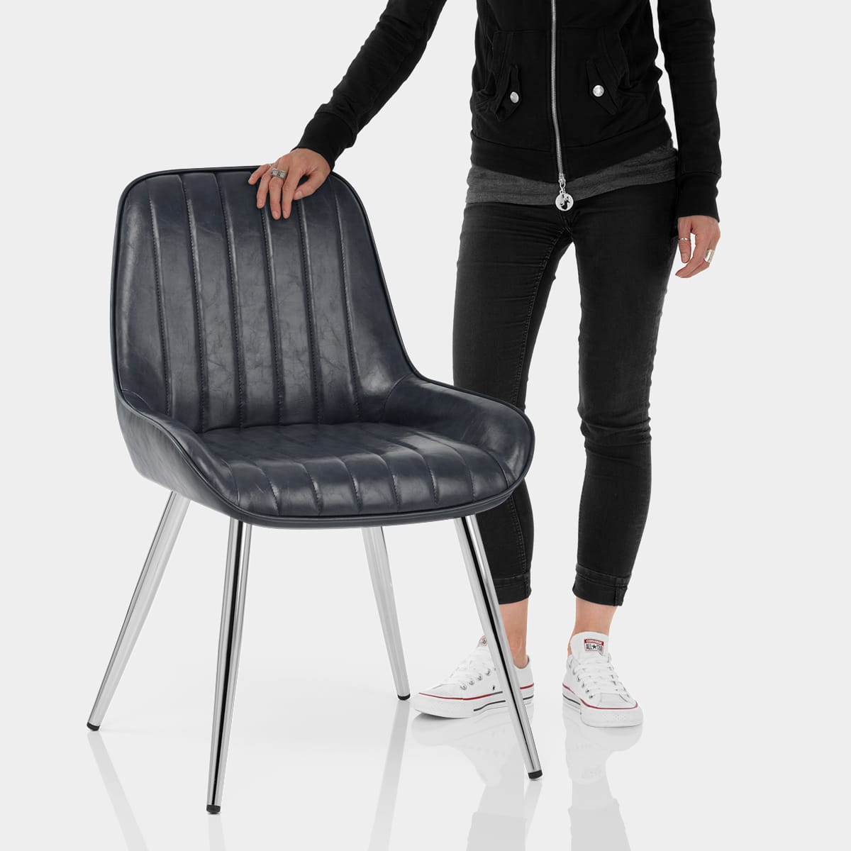 Mustang Chrome Chair Antique Slate Features Image