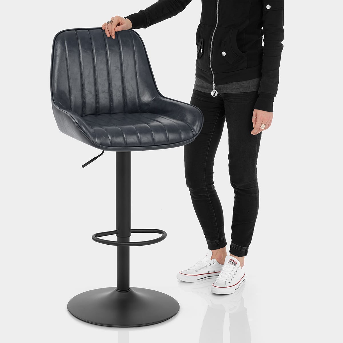 Mustang Gas Lift Bar Stool Antique Slate Features Image