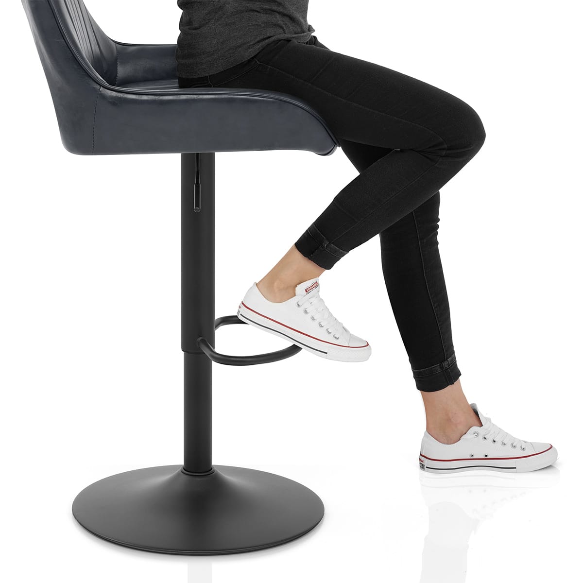 Mustang Gas Lift Bar Stool Antique Slate Frame Image