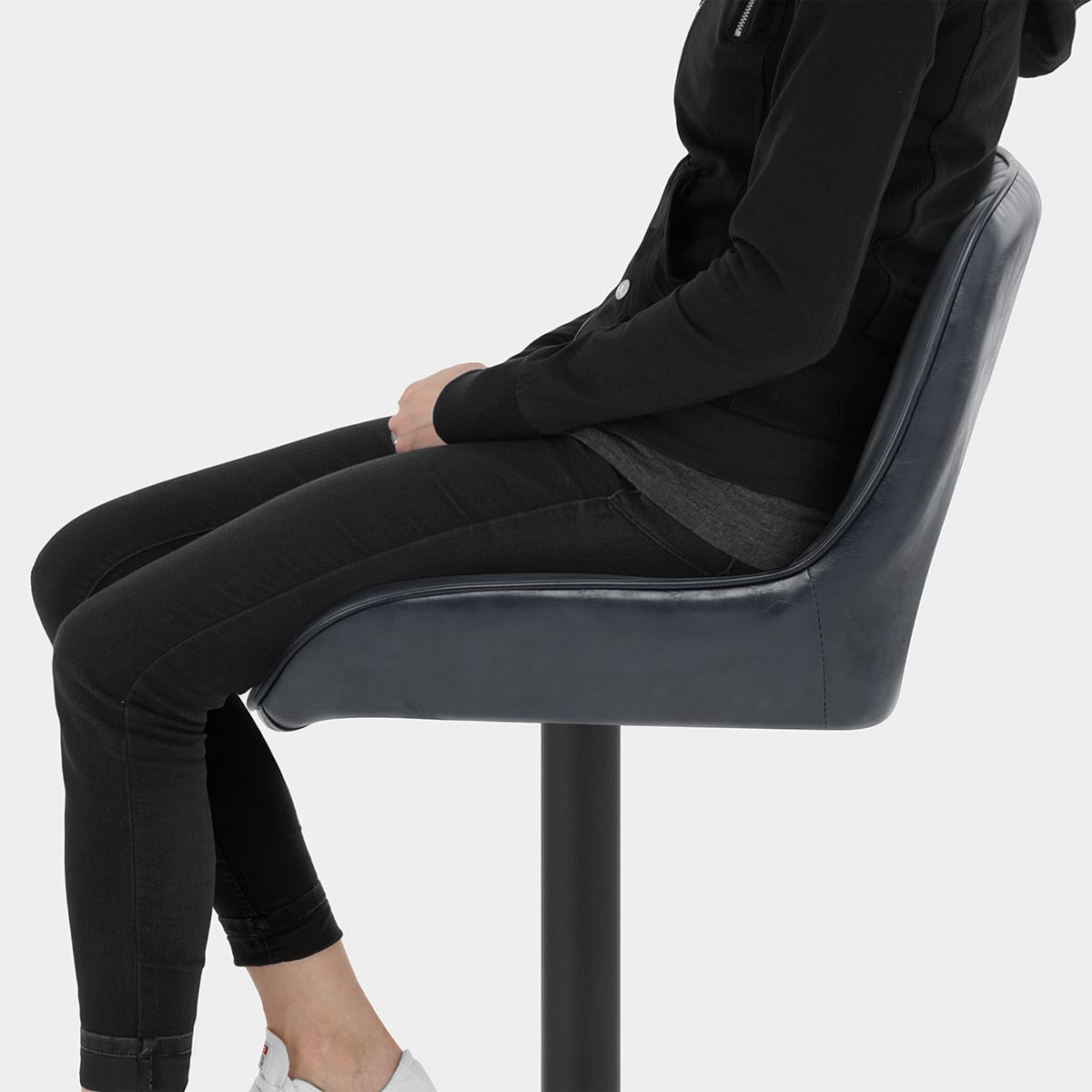 Mustang Gas Lift Bar Stool Antique Slate Seat Image