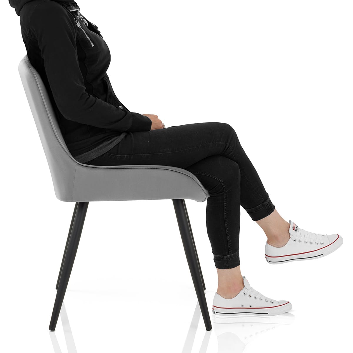 Mustang Chair Dark Grey Velvet Frame Image