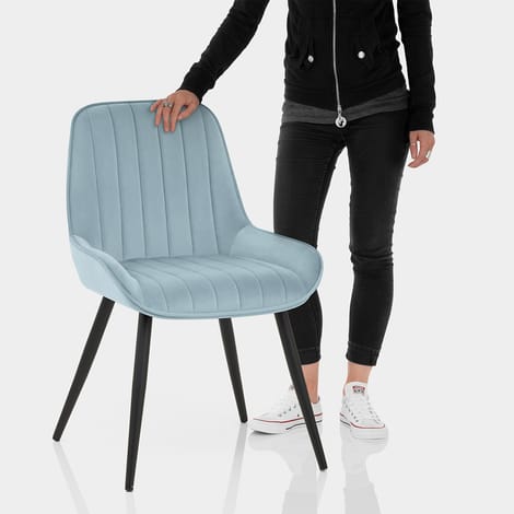 Mustang Chair Sky Blue Velvet Features Image