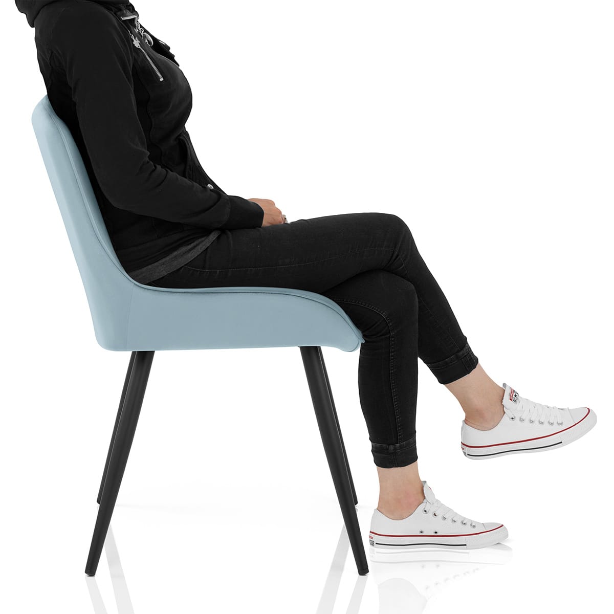 Mustang Chair Sky Blue Velvet Frame Image