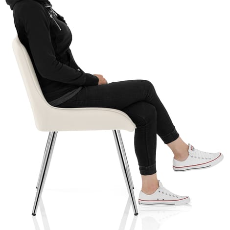 Mustang Chrome Chair Cream Velvet Frame Image