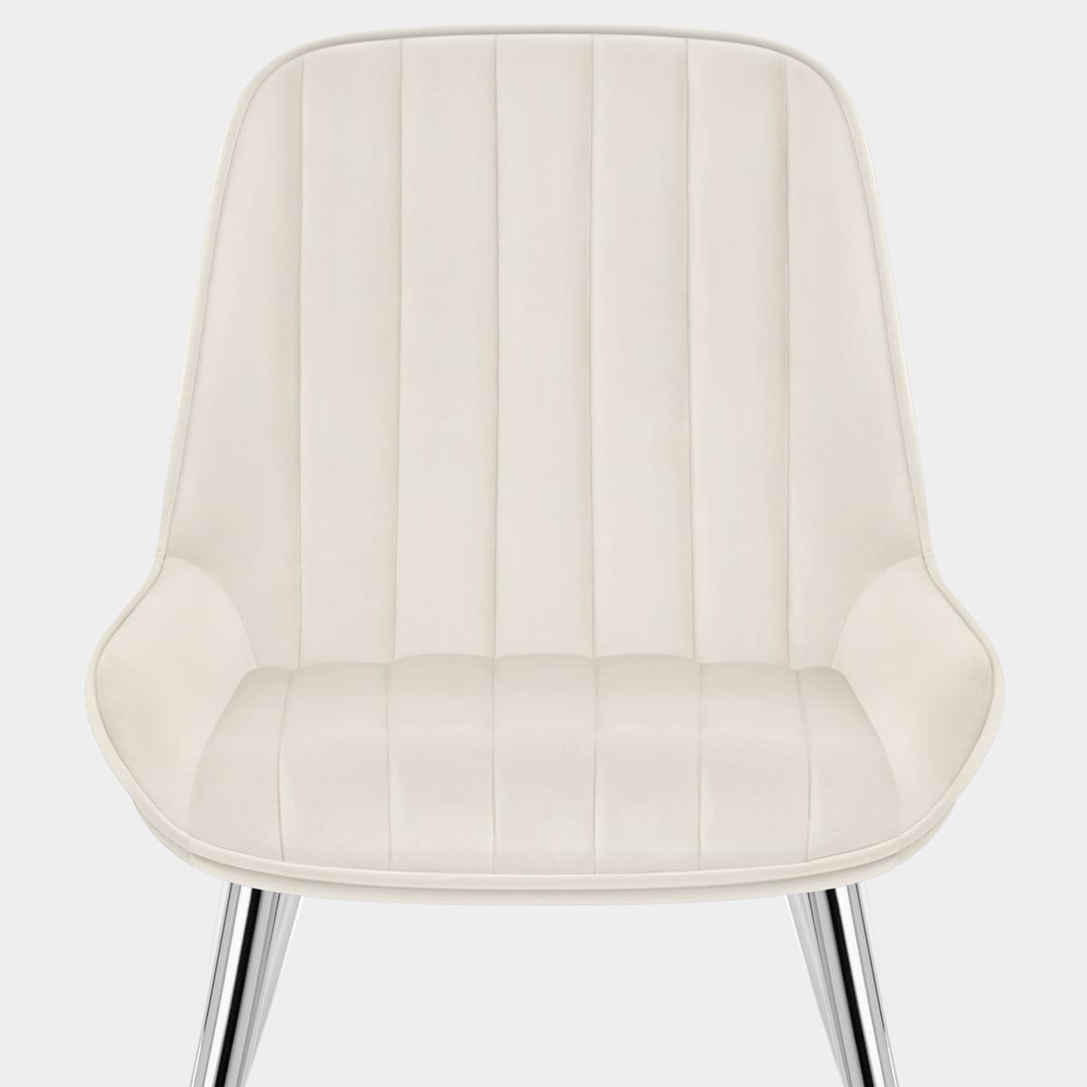 Mustang Chrome Chair Cream Velvet Seat Image