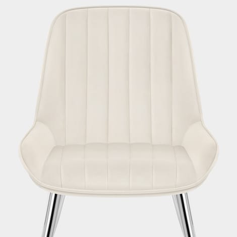 Mustang Chrome Chair Cream Velvet Seat Image