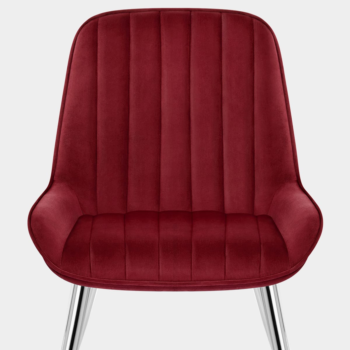 Mustang Chrome Chair Red Velvet Seat Image