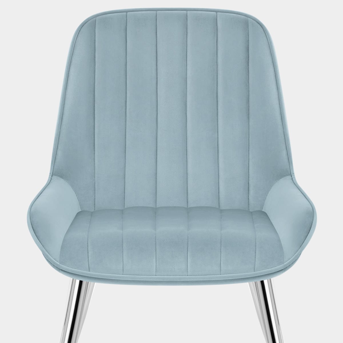 Mustang Chrome Chair Sky Blue Velvet Seat Image