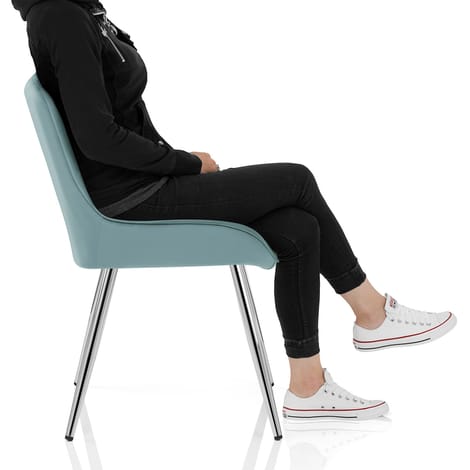 Mustang Chrome Chair Teal Velvet Frame Image