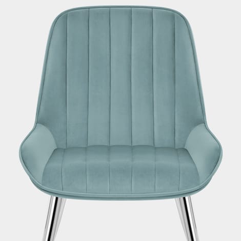 Mustang Chrome Chair Teal Velvet Seat Image