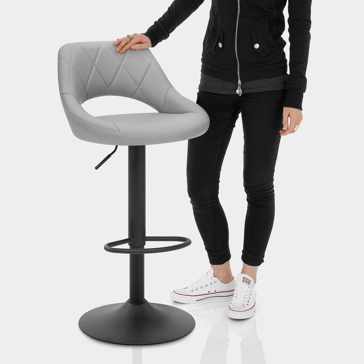 Nadia Bar Stool Grey Features Image