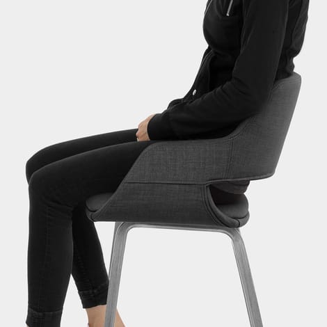 Nappa Bar Stool Charcoal Fabric Seat Image