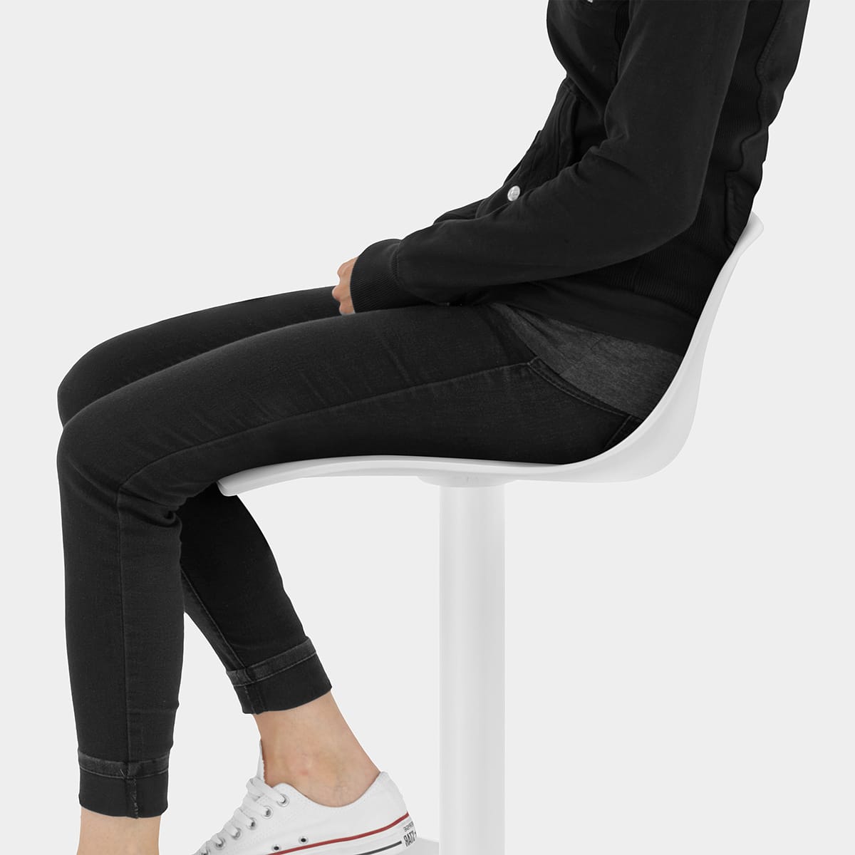 Nero Bar Stool White Seat Image