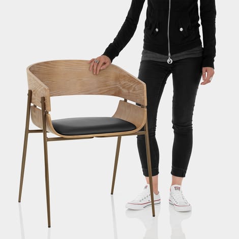 Nevada Antique Oak Chair Black Features Image