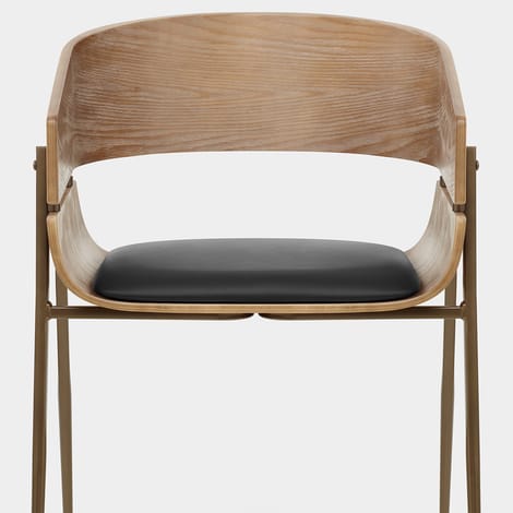 Nevada Antique Oak Chair Black Seat Image