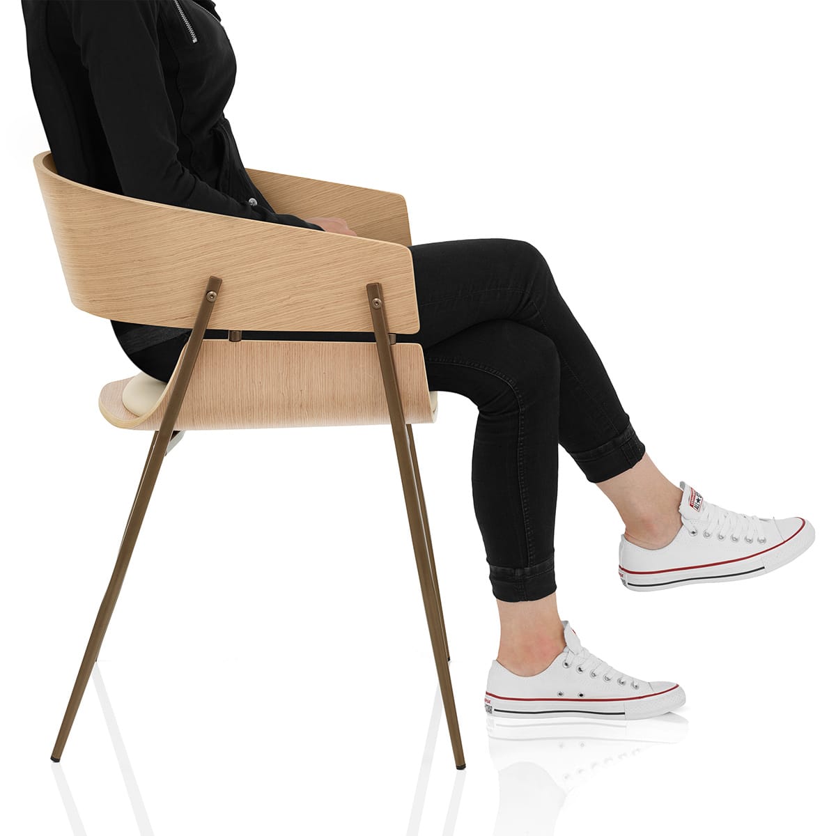 Nevada Oak Chair Cream Frame Image