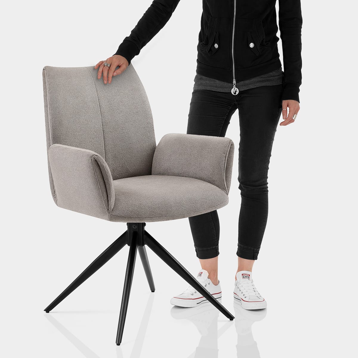 Neve Arm Chair Tweed Fabric Features Image