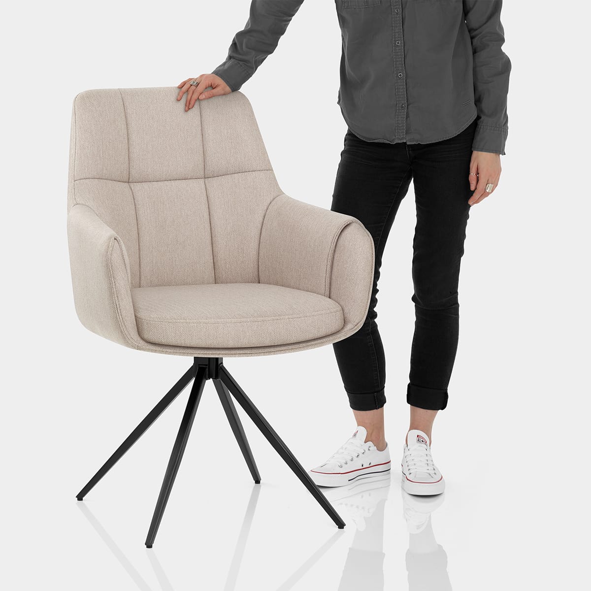 Nina Chair Tweed Fabric Features Image