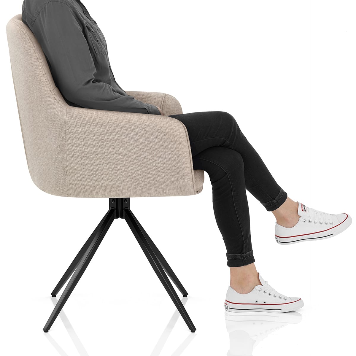 Nina Chair Tweed Fabric Frame Image