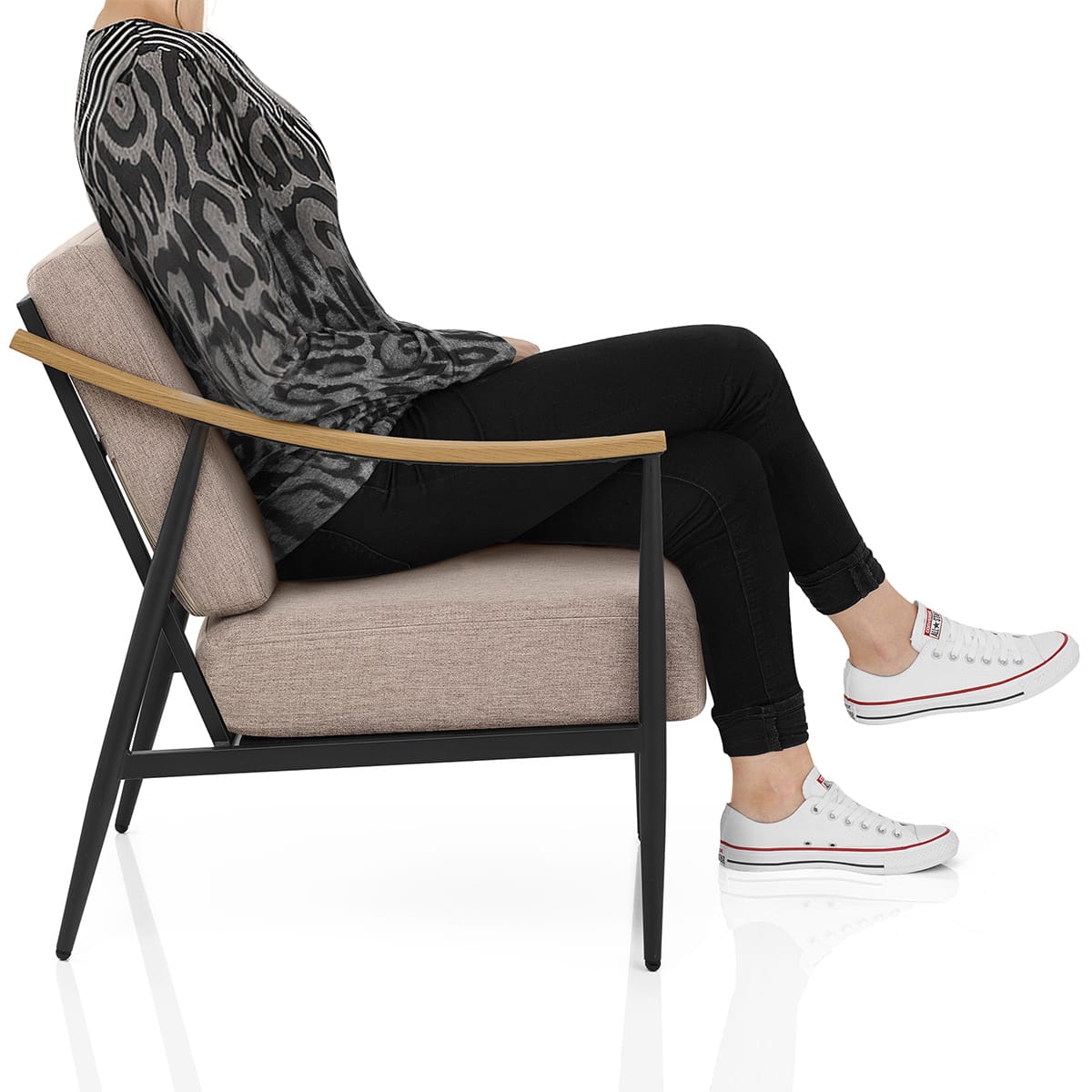 Nook Chair Tweed Fabric Frame Image