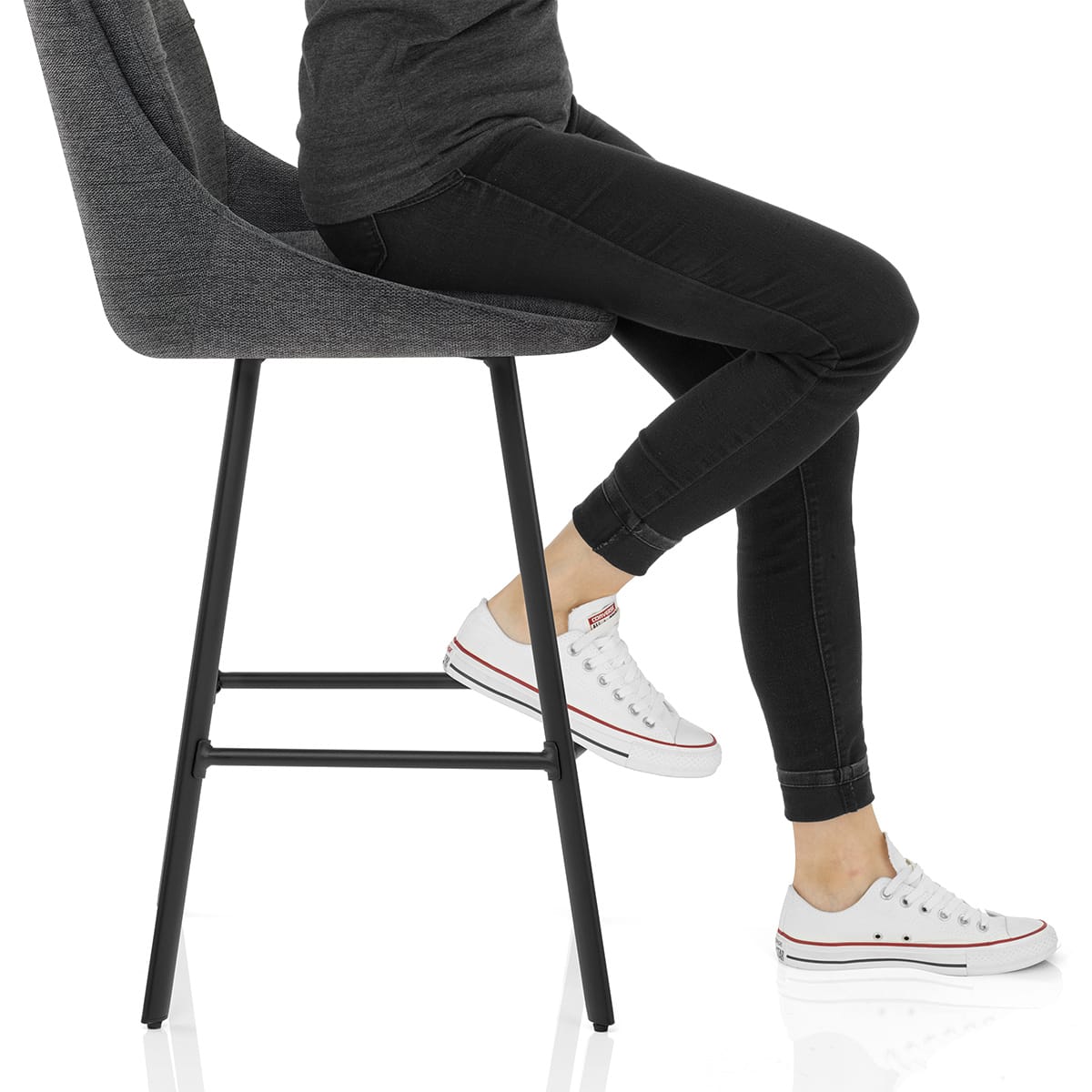 Nova Bar Stool Charcoal Fabric Frame Image