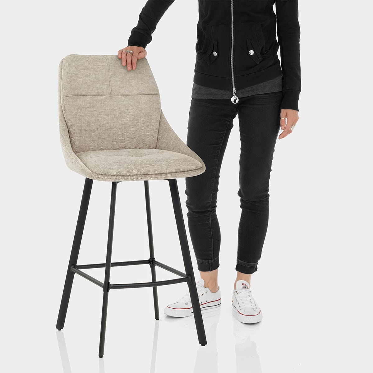 Nova Bar Stool Tweed Fabric Features Image